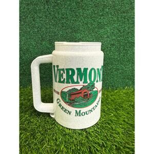 Vintage Vermont Green Mountains Whirley Mug w/ Lid 90s